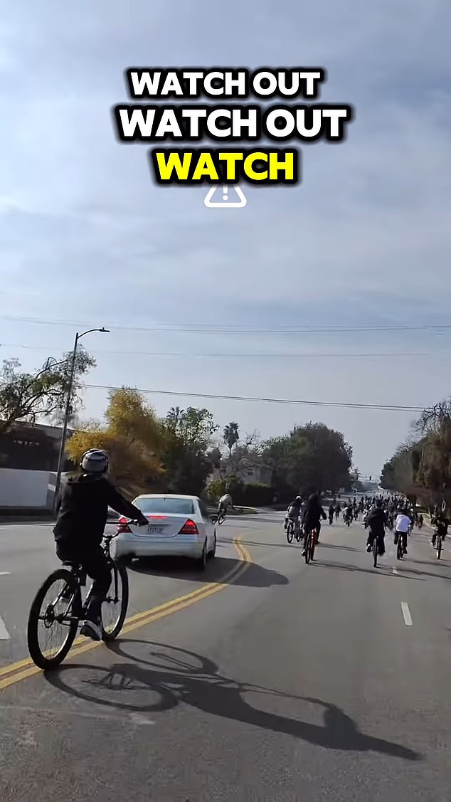 The car entered the wrong lane at full speed to avoid a collision with a cyclist