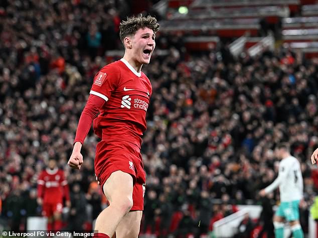 Koumas scored on his only senior appearance for Liverpool in a 3–0 win in the Carabao Cup