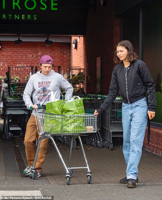 Supermarket visit: The couple pictured in a local Waitrose in 2023