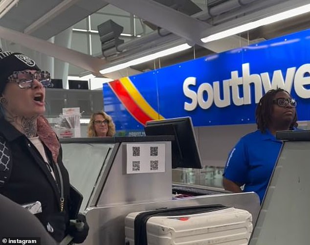 Southwest Airlines employees said the altercation began when they told Wyatt her bag was five pounds over the weight limit