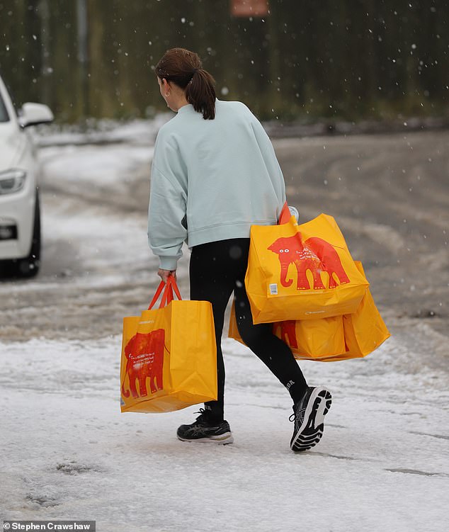 Coleen navigated the icy ground as she walked through the car park