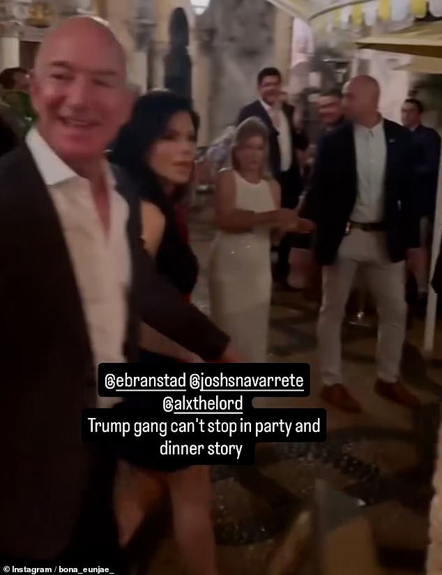 Bezos was spotted with Lauren Sanchez at Trump's Mar-a-Lago mansion in December, where they enjoyed dinner