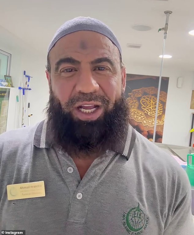 Muslim funeral director Ahmad Hraichie (pictured) hopes Ms Syeda's death will encourage others struggling to find support