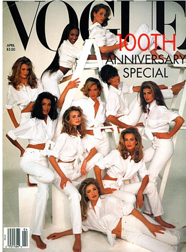 She was on the cover of Vogue with Cindy Crawford and Christy Turlington. She said of the cover: 