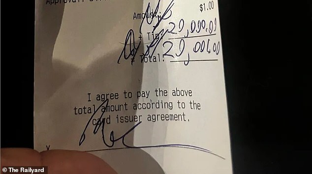 Malone left Brown the incredibly generous tip on Christmas Eve