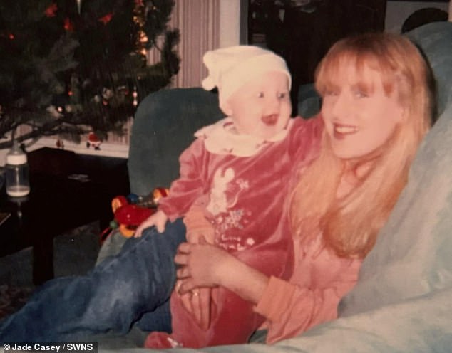 Jade Casey, 27, says her mother Sabrina Marlynn Lyttle, 47, was found dead at The Gurkha Buffet Restaurant, Hotel and Bar in Blackpool, Lancs (Jade pictured as a baby with her mother Sabrina)