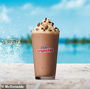 Macca's new Crunchie Frappe is also perfect for those who want something icy to beat the summer heat