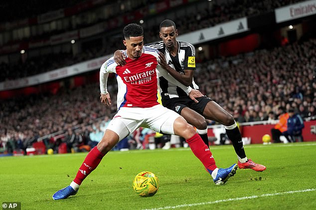 He gave Arsenal's centre-backs William Saliba and Gabriel their toughest night in a long time