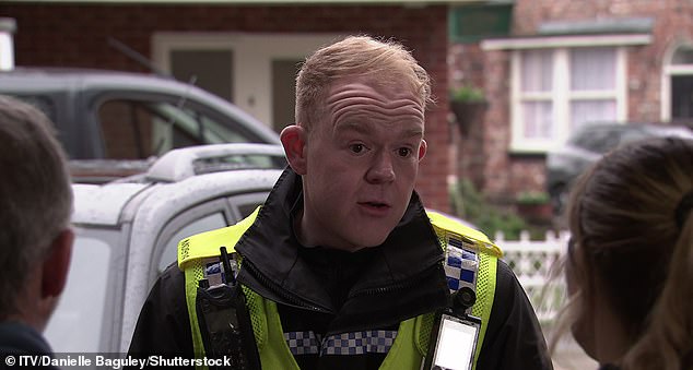 Just two days later, Colson also confirmed he would be leaving in the summer after 14 years on the soap as police officer Craig Tinker (pictured on the show in June)