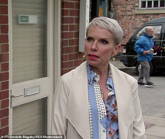 And Debbie Webster, played by Sue Devaney, will reportedly be killed off this year as part of a hard-hitting dementia storyline, after six years in the cast (pictured in July)