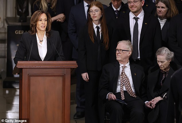 Vice President Harris praised Carter at a ceremony at the U.S. Capitol as an 