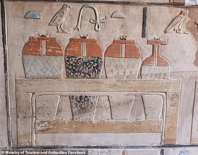 The ministry says: 'This incredible find adds to Saqqara's rich legacy as one of Egypt's most important archaeological sites'