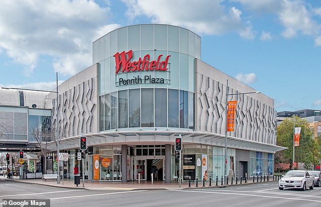 The amorous incident took place in November at Penrith Plaza (pictured).