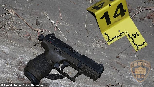 San Antonio police noted that a .22-caliber handgun was recovered at the scene