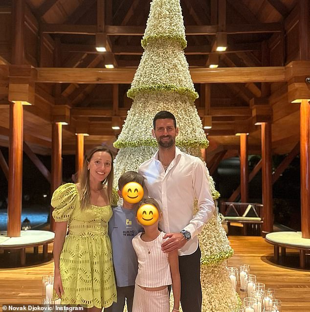 Like many other Orthodox Christians, Djokovic (pictured with his wife and children Stefan and Tara) celebrates Christmas Day on January 7.