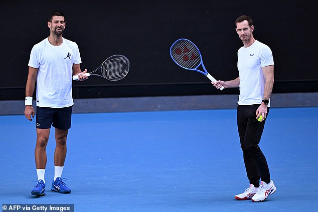 Djokovic now has tennis great Andy Murray (pictured together) as his coach after announcing the sensational appointment last November