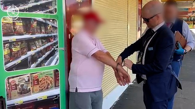 Hartcher (pictured) was arrested outside a South Asian minimarket in Pendle Hill in Sydney's west in late December