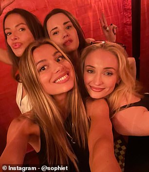 Other photos showed her skiing and partying with her friends (seen)