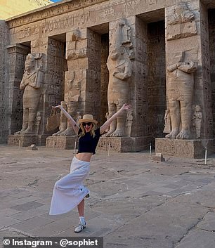 Another had her posing in front of some sights in Egypt