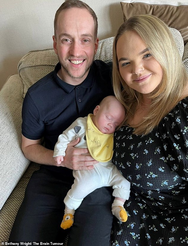 The mum-of-one (pictured with partner Cameron, 28) admitted she felt 'robbed' of motherhood and said she has started making a memory box for Alfie - fearing she will be gone to watch him grow up