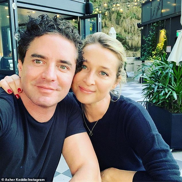 According to a report in Wednesday's Herald Sun, the Offspring star's husband (pictured) sprang into action and heroically tackled a man who tried to steal a motorcycle from the couple's St Kilda home on December 28.