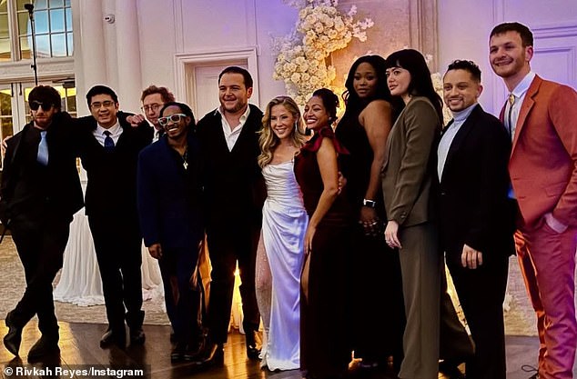 The couple was joined by nine former 