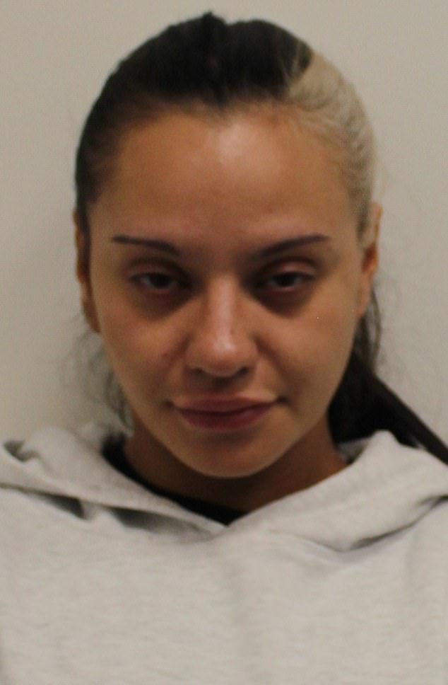 Recruiters did not spot De Sousa Abreu's account (pictured in mugshot) because she set it up under a pseudonym, the prison service has since revealed, and they did not find any content of concern under her name.