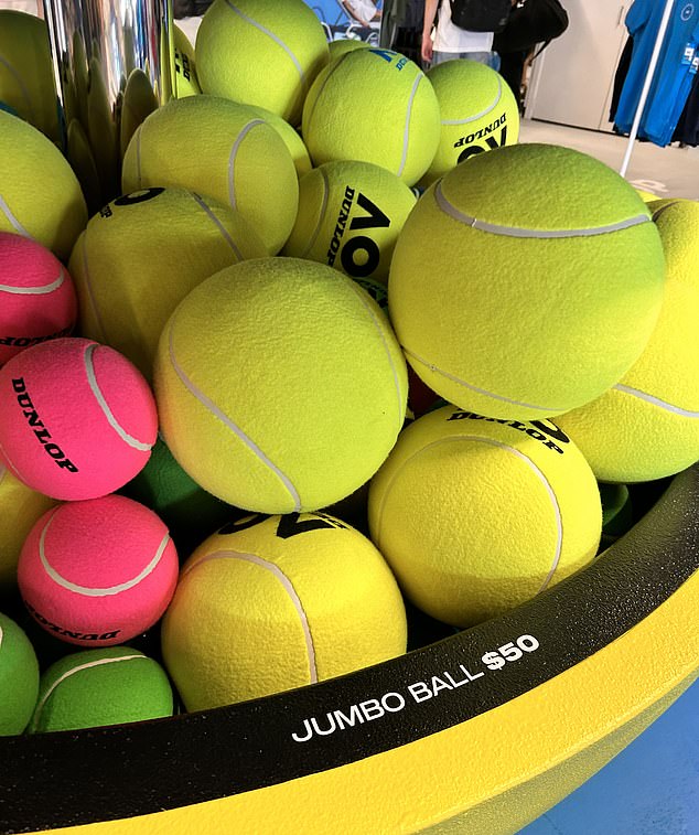 Jumbo tennis balls are making a return this year, with the fluffy balls costing $50 each