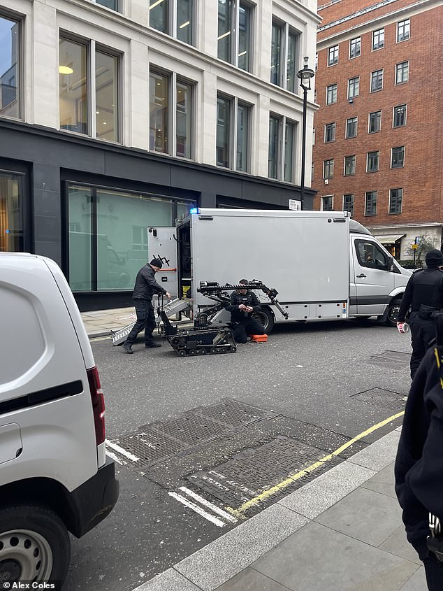 When the evacuation was complete, police carried out a number of controlled explosions on the vehicle as a 'precautionary measure'.