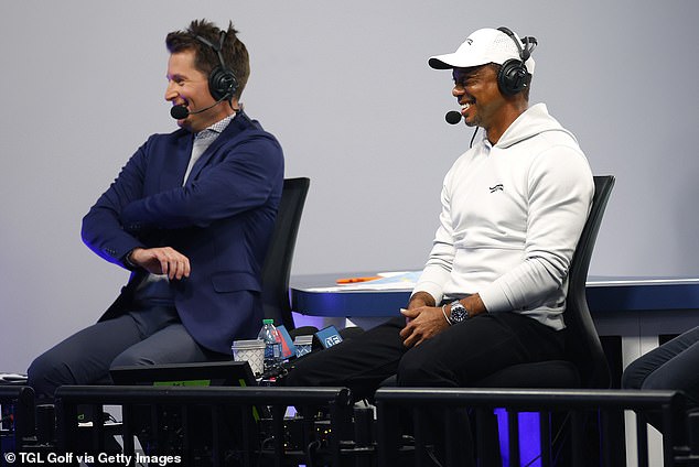 Woods was in the ESPN booth for some of the action as fans at home enjoyed the spectacle