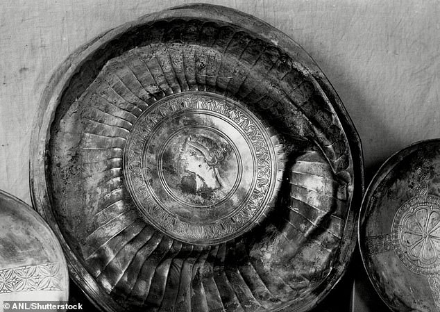 This decorative silver plate now in the British Museum was among the 1,400-year-old treasures unearthed from the Sutton Hoo ship