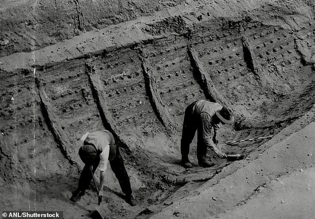 Amateur archaeologist Basil Brown famously discovered Sutton Hoo in 1939, when he cleared the ground in Suffolk at the request of local woman Edith Pretty. He discovered evidence of an epic funerary monument: a 25-meter-long ship with a burial chamber full of luxury goods. The ship's wood rotted away in the acidic soil over the course of 1,300 years, leaving only an imprint