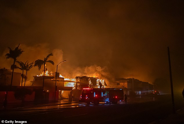 She went on to write that she was praying for the first responders working to save people, animals and property during the unprecedented firestorm in the Pacific Palisades.