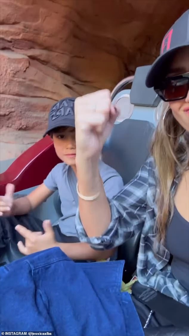 She included footage of her and Hayes on a ride during a recent Disneyland trip