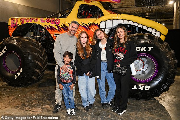 The estranged couple and their three children are pictured in Inglewood in May