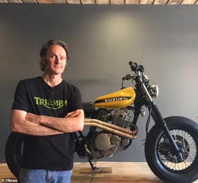 Motorcycle racer Kym Liebig (pictured) was riding in his black Suzuki house on South Road near Hindmarsh on the city's outskirts when he was hit