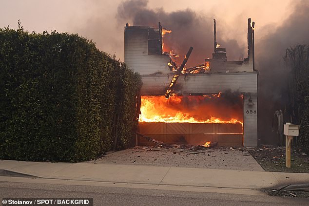 The couple bought the five-bedroom home in 2019, but photos show the property is now up in flames