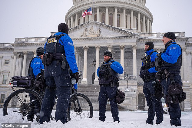 Capitol Police quickly arrested the man with the weapons, they wrote