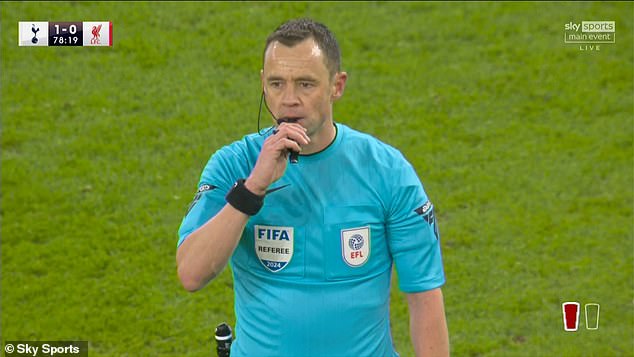 Referee Stuart Attwell then took to the microphone to explain why it had been ruled out