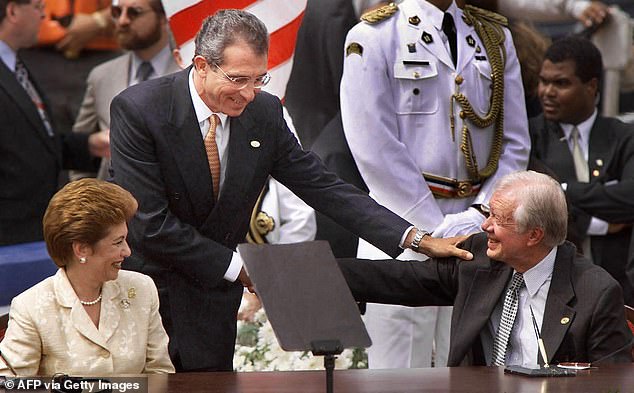 Ronald Reagan argued against Jimmy Carter returning it to Panama in 1978 (pictured above). And George HW Bush invaded the country in 1989 and overthrew the Panamanian dictator, partly to protect the Canal Zone.