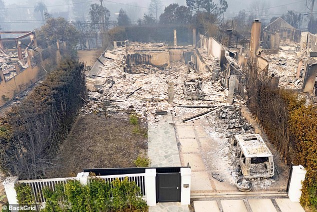 While many still do not know the fate of their homes, there is confirmation that the Teller's house (pictured) is in ruins, like so many others in their neighborhood.