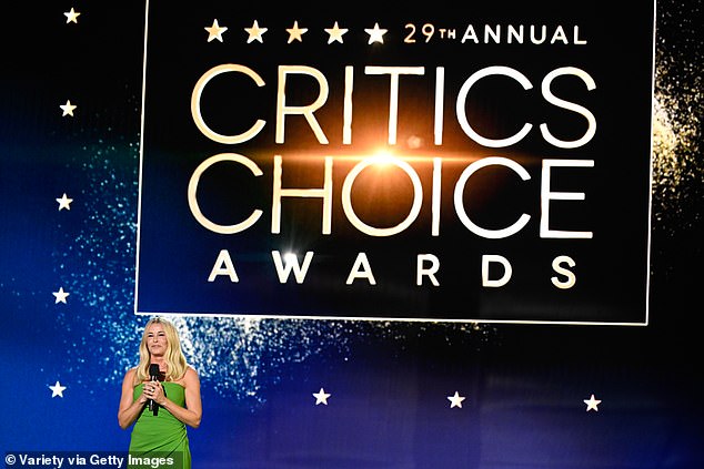 The awards ceremony took place despite a number of other events being postponed. The 2025 Critics Choice Awards have been moved to January 26 – host Chelsea Handler is pictured at the 2024 awards