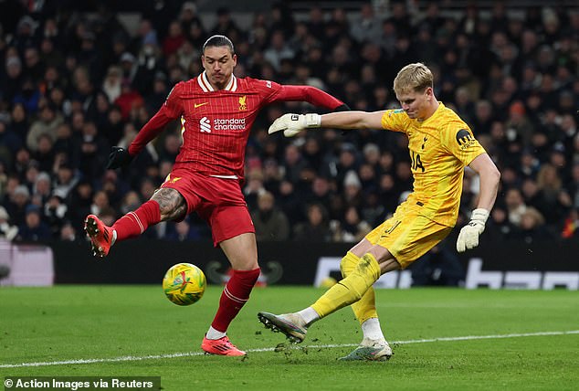 The signing made six saves in the match as he helped Spurs take a 1-0 lead in the second leg