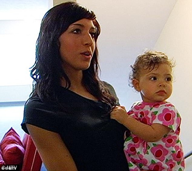 Farrah is pictured in the first season of Teen Mom with daughter Sophia