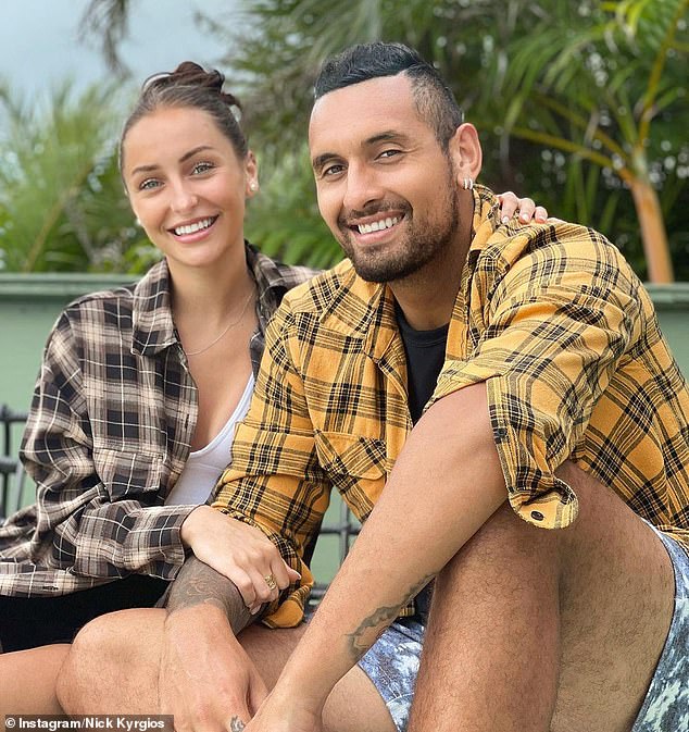 Nick Kyrgios is pictured with his ex-girlfriend Chiara Passari. He pleaded guilty to pushing her to the ground when he appeared in court on assault charges in 2023.