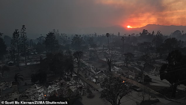 The City of Angels has been hit by fierce Santa Ana winds of more than 100 mph in some areas, resulting in five raging wildfires that killed five people, destroyed more than two thousand structures and forced the evacuation of a hundred thousand residents.