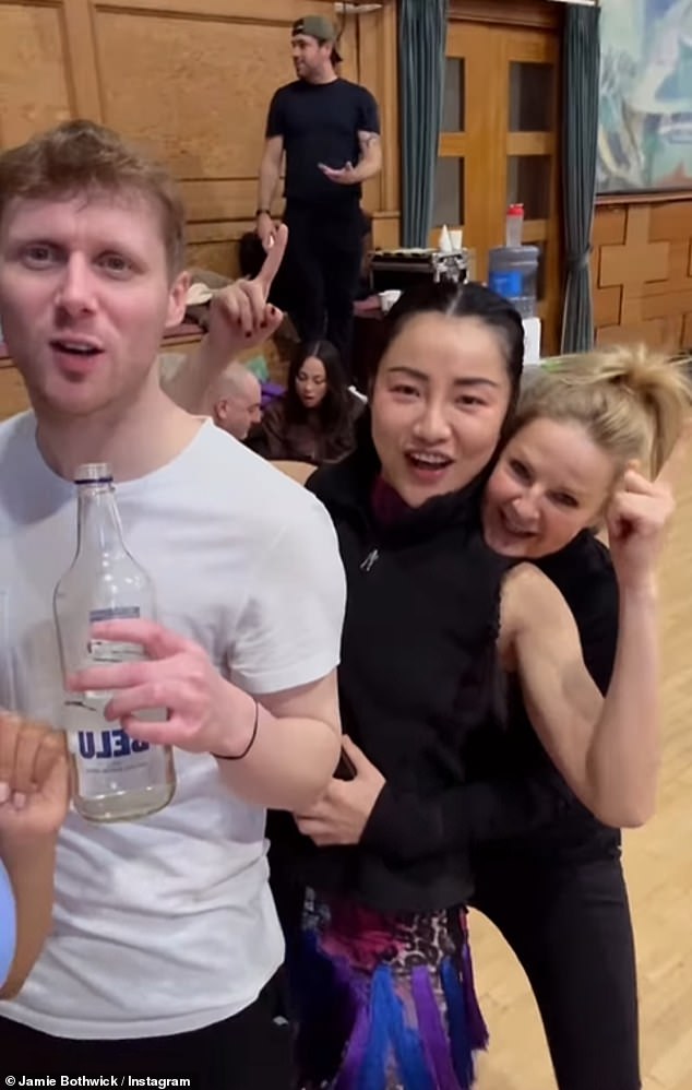 Jamie and Sarah Hadland got to work on the steps with professional dancer Nancy Xu