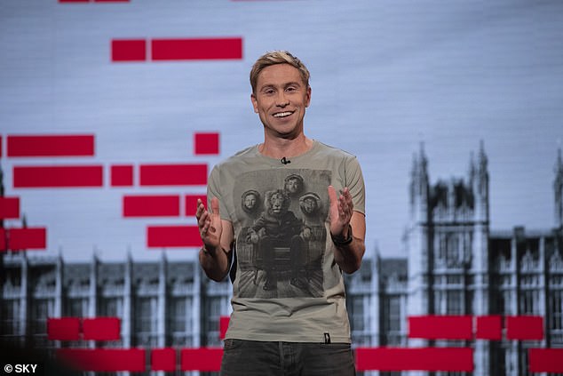 The comedian first debuted on screens as a regular on the BBC panel series Mock The Week, and has hosted shows on both BBC and Sky (pictured on The Russell Howard Hour)