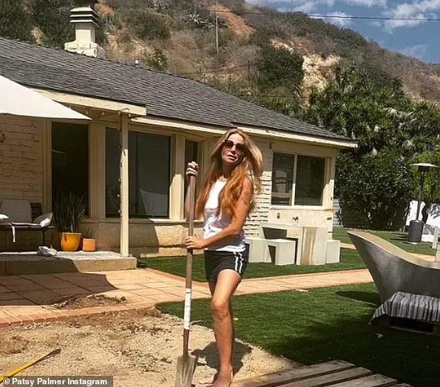 Patsy is seen at her Malibu home, which features huge sun-drenched gardens