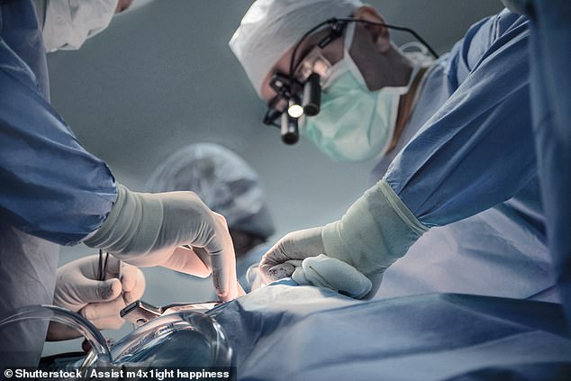 Stopping surgery can increase the risk of infections because the area outside the operating room is not sterile (stock image)